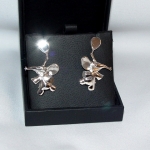 Accompagné de boucles d'oreilles ciselées dans l'argent réalisée sur la même base.